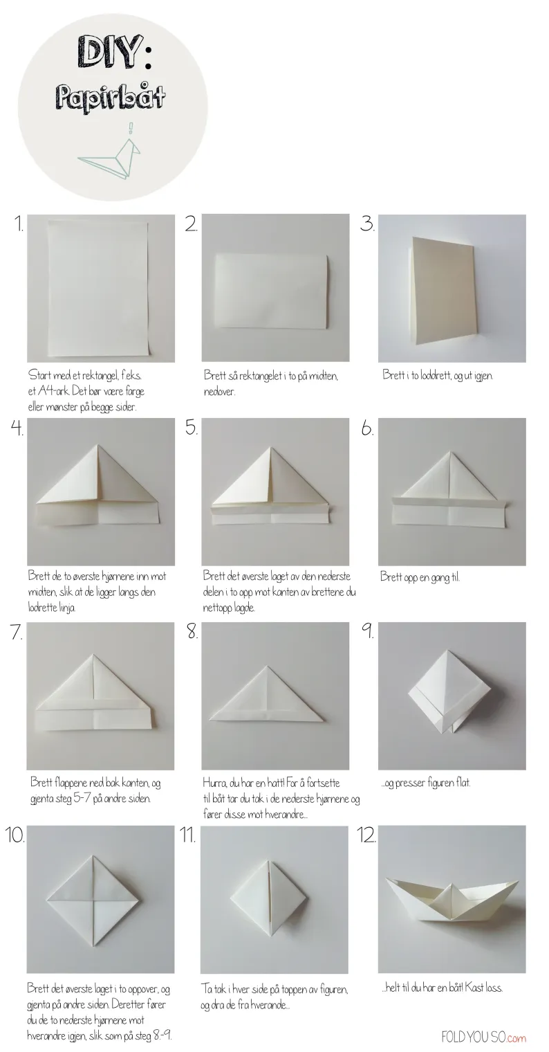 DIY-Papirbaat fra foldyouso.com